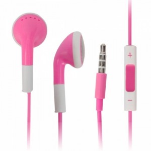 Sluchátka s mikrofonem a ovládáním hlasitosti pro iPhone 4, růžová