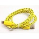 NYLON USB Lightning kabel pro Apple iPhone 5, žlutý
