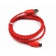 NYLON USB Lightning kabel pro Apple iPhone 5, červený