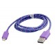 NYLON USB Lightning kabel pro Apple iPhone 5, fialový