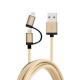 Dualní  USB kabel pro iPhone 6 a Android, zlatý